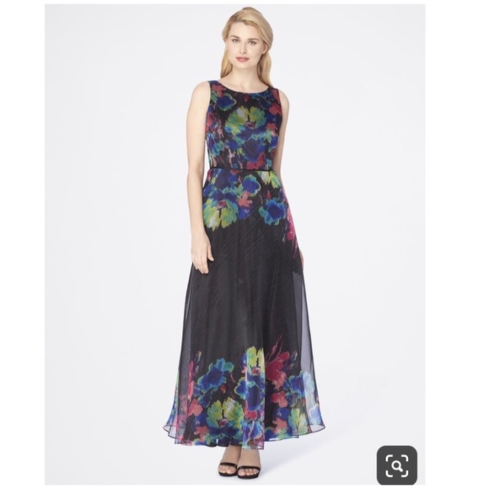 Tahari ASL Watercolor Organza Floral Gown …